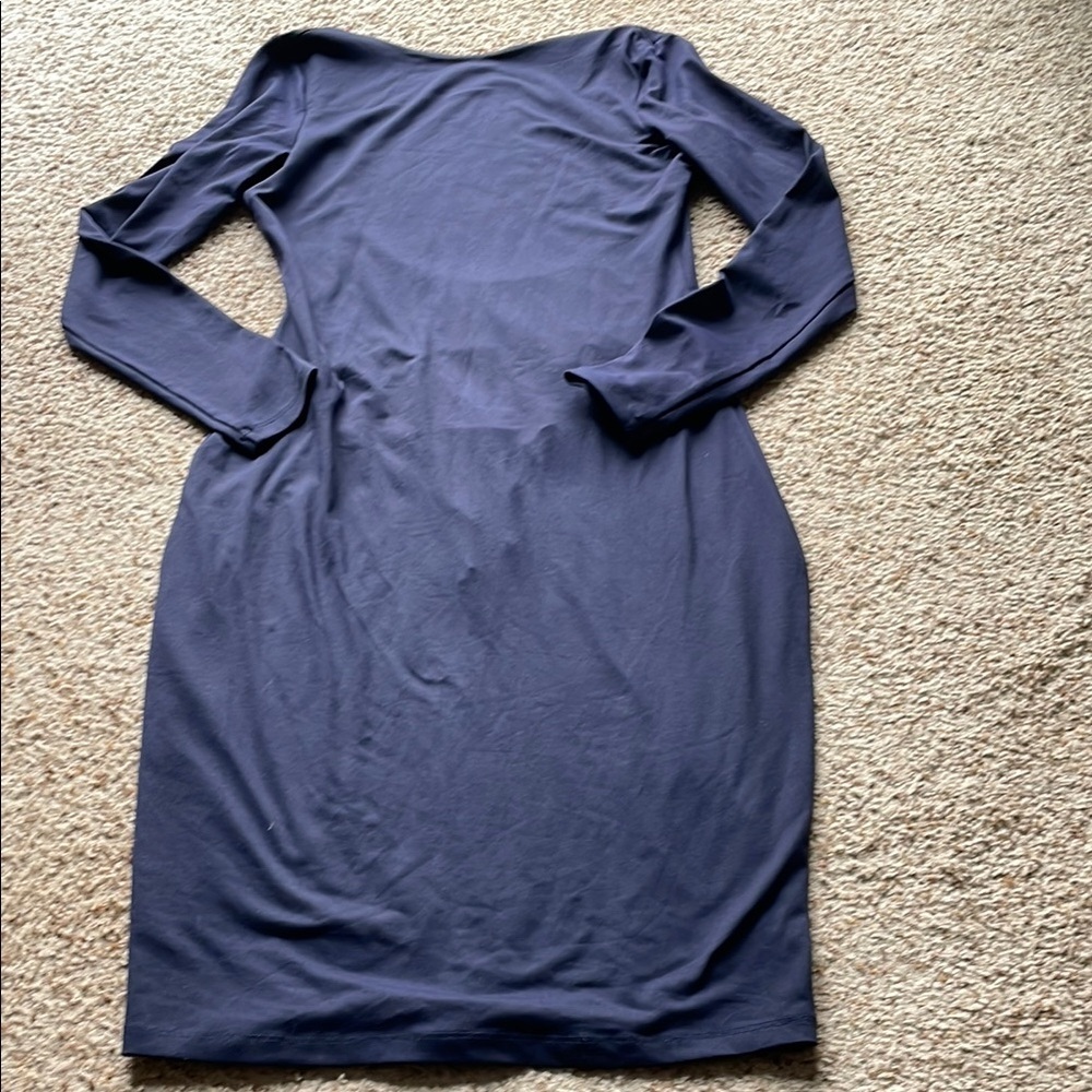 Susana  Monaco Navy Blue body con midi Dress size L